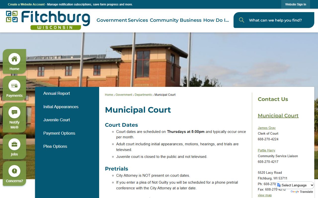 Fitchburg Municipal Court for Fitchburg Felony Records