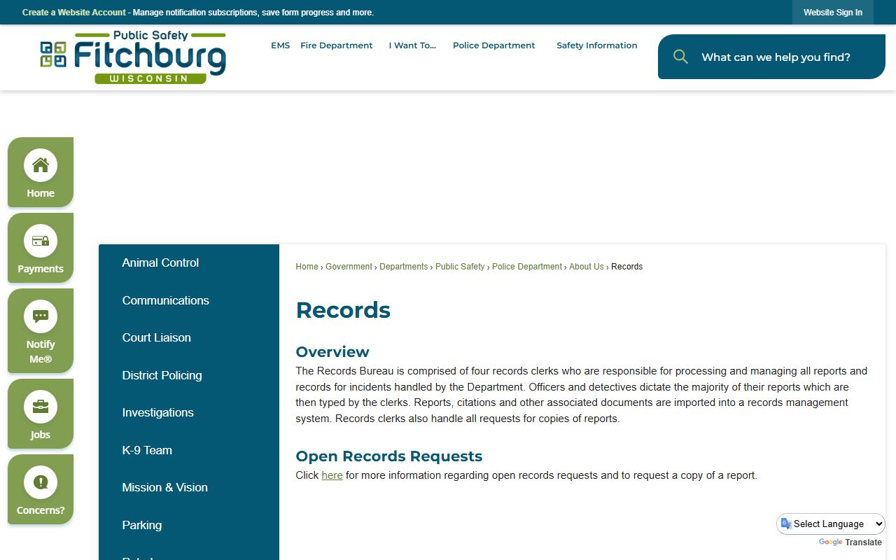 Fitchburg Police Department records for Fitchburg Felony Records
