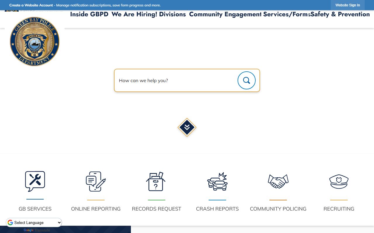 Green Bay Police Department for Green Bay Felony Records