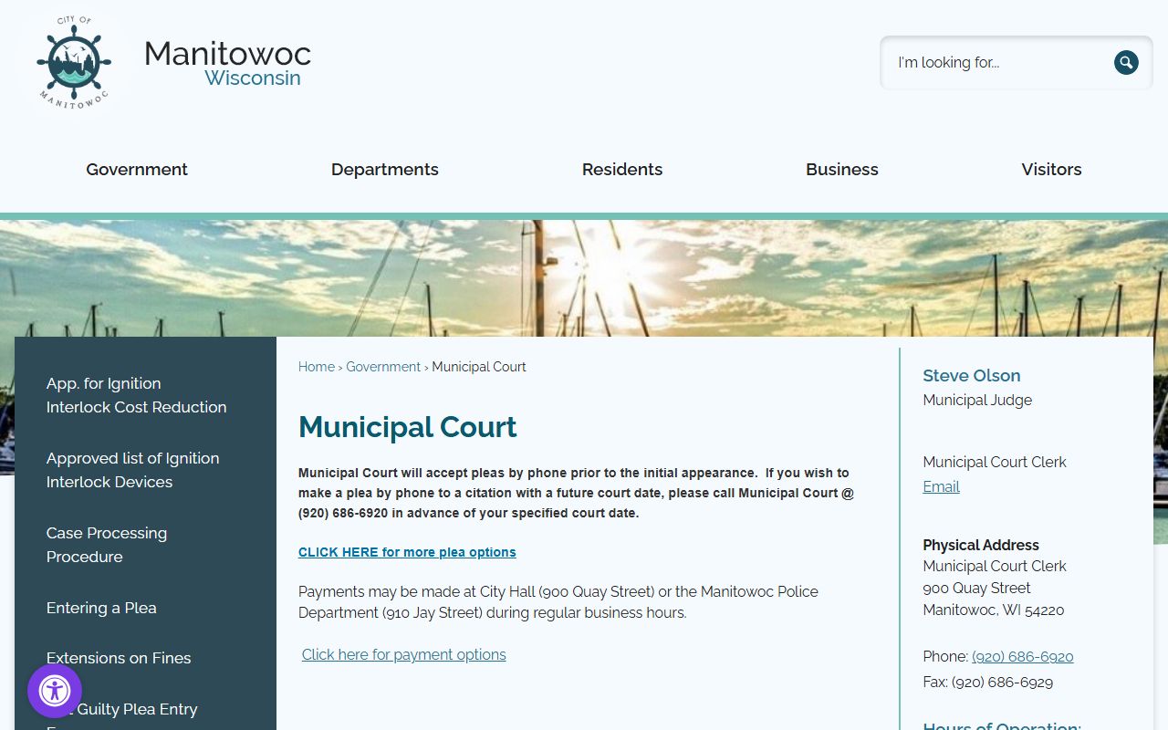 Manitowoc Municipal Court for Manitowoc Felony Records