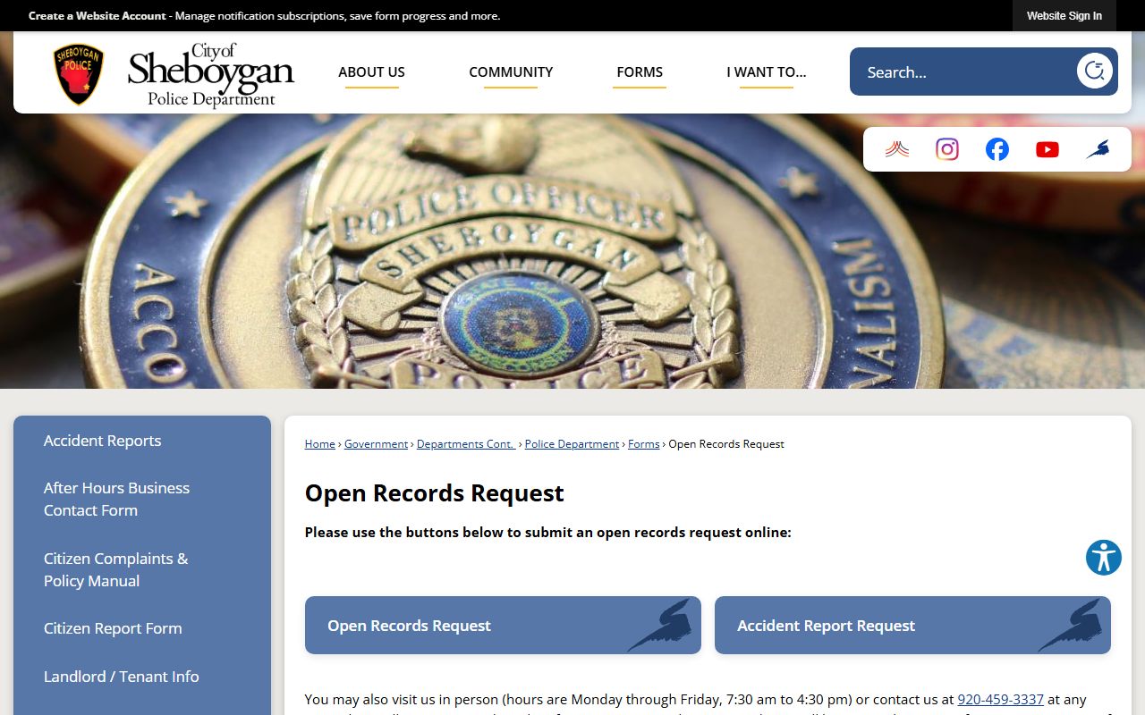 Sheboygan police department records building