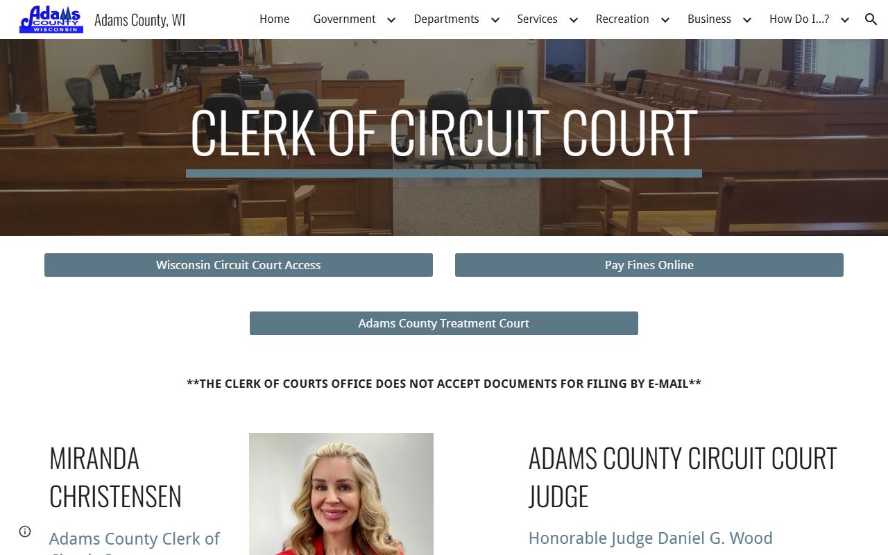Adams County felony records clerk office