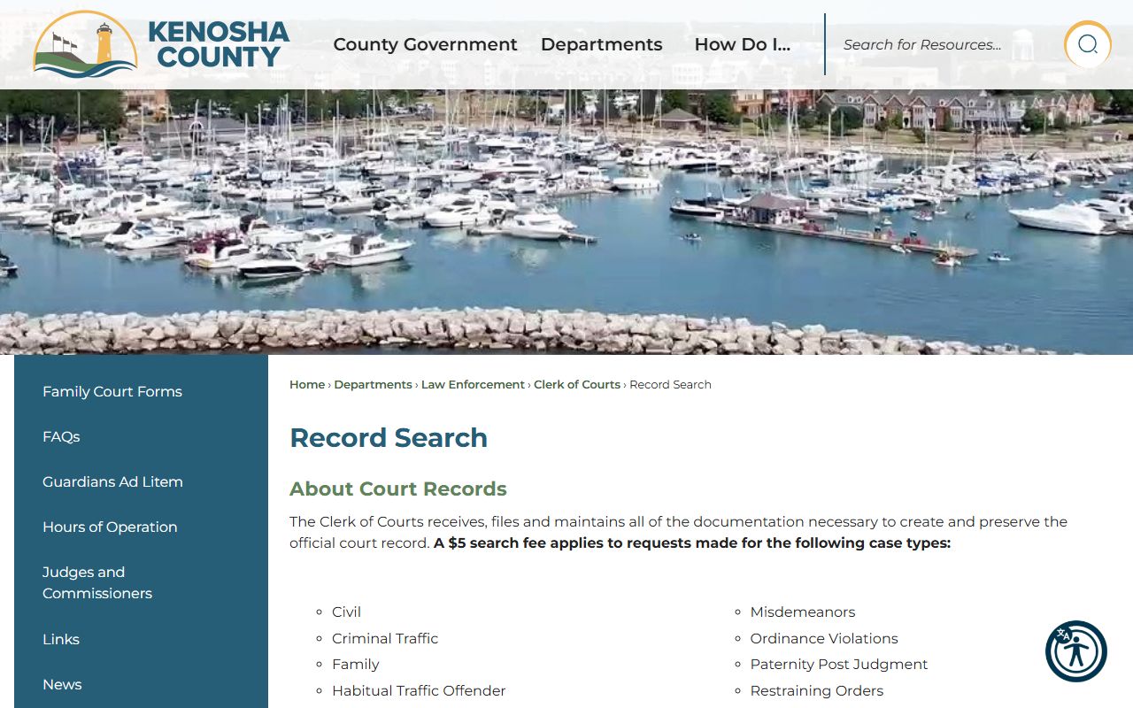 Kenosha County felony records record search